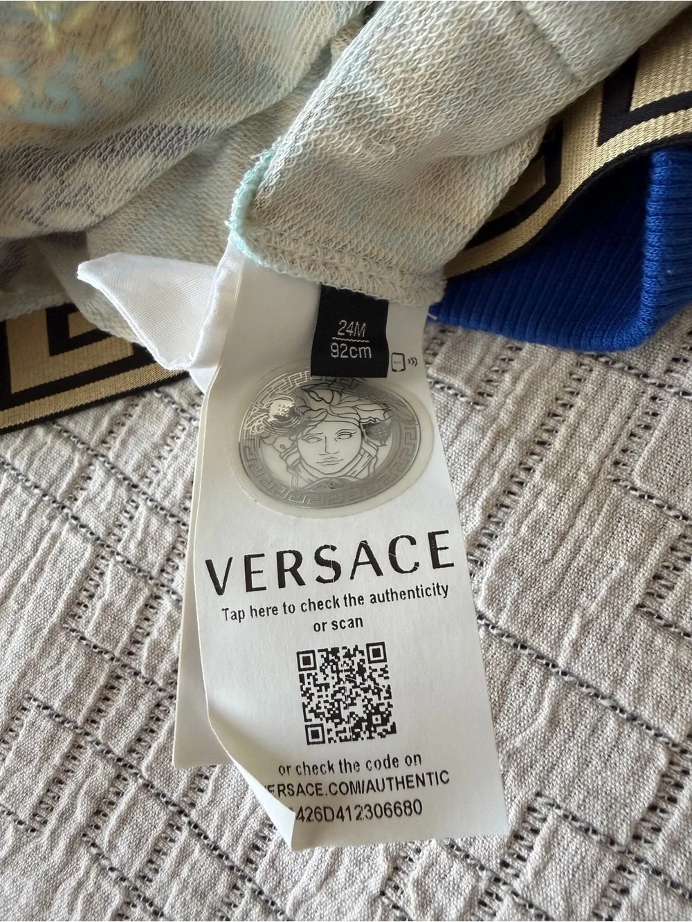 Versace Vibrant Green & Blue Baroque-Print Outfit Set Toddler 24m